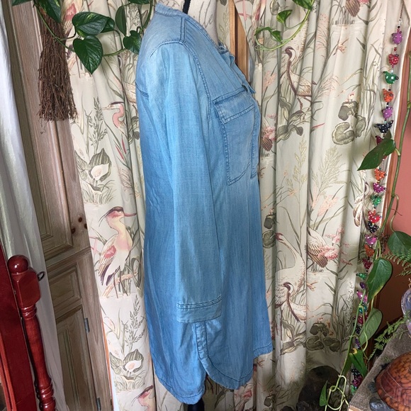 J Crew Chambray Denim Shirt Dress Tunic Casual Wear Blue Sz Small - Picture 5 of 10